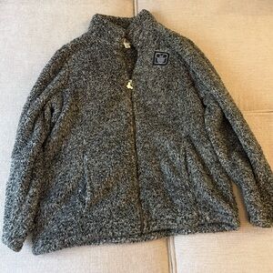 Disney Fuzzy Gray Zip Up Jacket